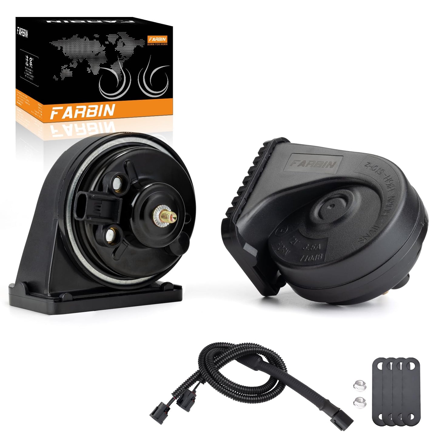 FARBIN Horn Replacement for Ford Car Horn Compatible with Ford f150 f250 focus with 1 to 2 Converter Plug