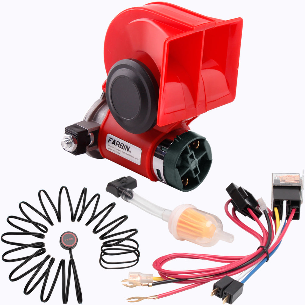 FARBIN Air Horn for Truck,Compact Electric Train Horn ,Car Horn 12V and 24V 150db Super Loud with Compressor Truck Horn Kit
