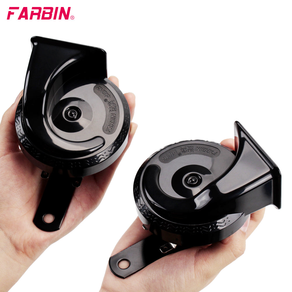 FABIN 2Pcs Car Horn 12v High/Low Tone Super Loud Horn With Relay Harness and Button Electric Snail Horn Alarm Signal Kit For Car