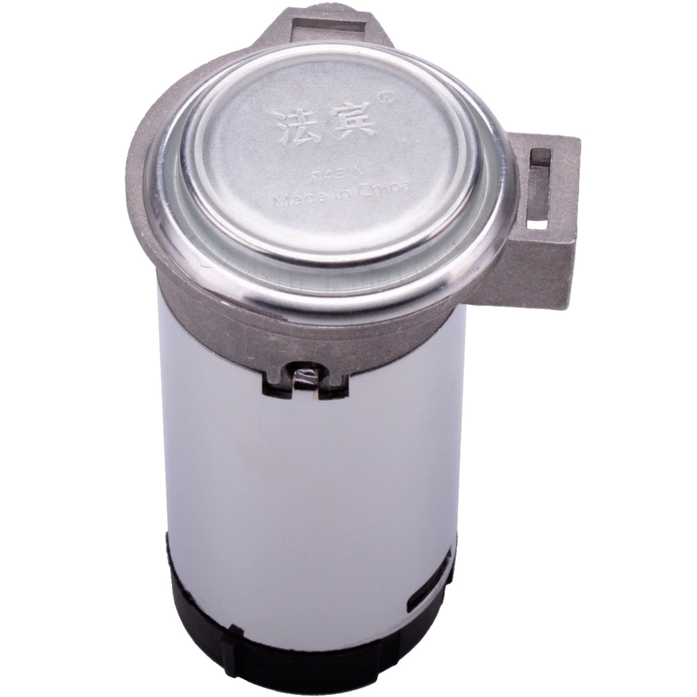 FARBIN Horns Mini Air Compressor 12V and 24V with Hose,Chromed Silver,Universal Replacement for Truck Jeep Car Horn Kit,System Direct Drive.