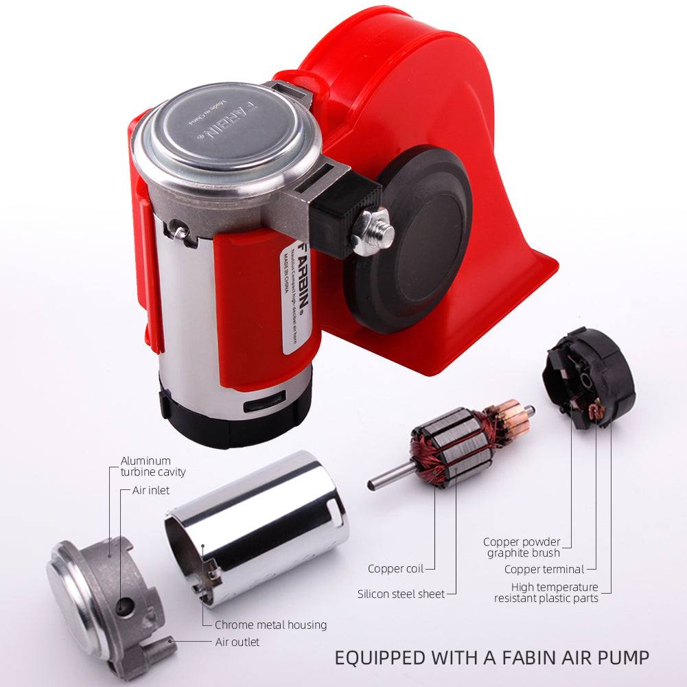 FARBIN Air Horn for Truck,Compact Electric Train Horn ,Car Horn 12V and 24V 150db Super Loud with Compressor Truck Horn Kit