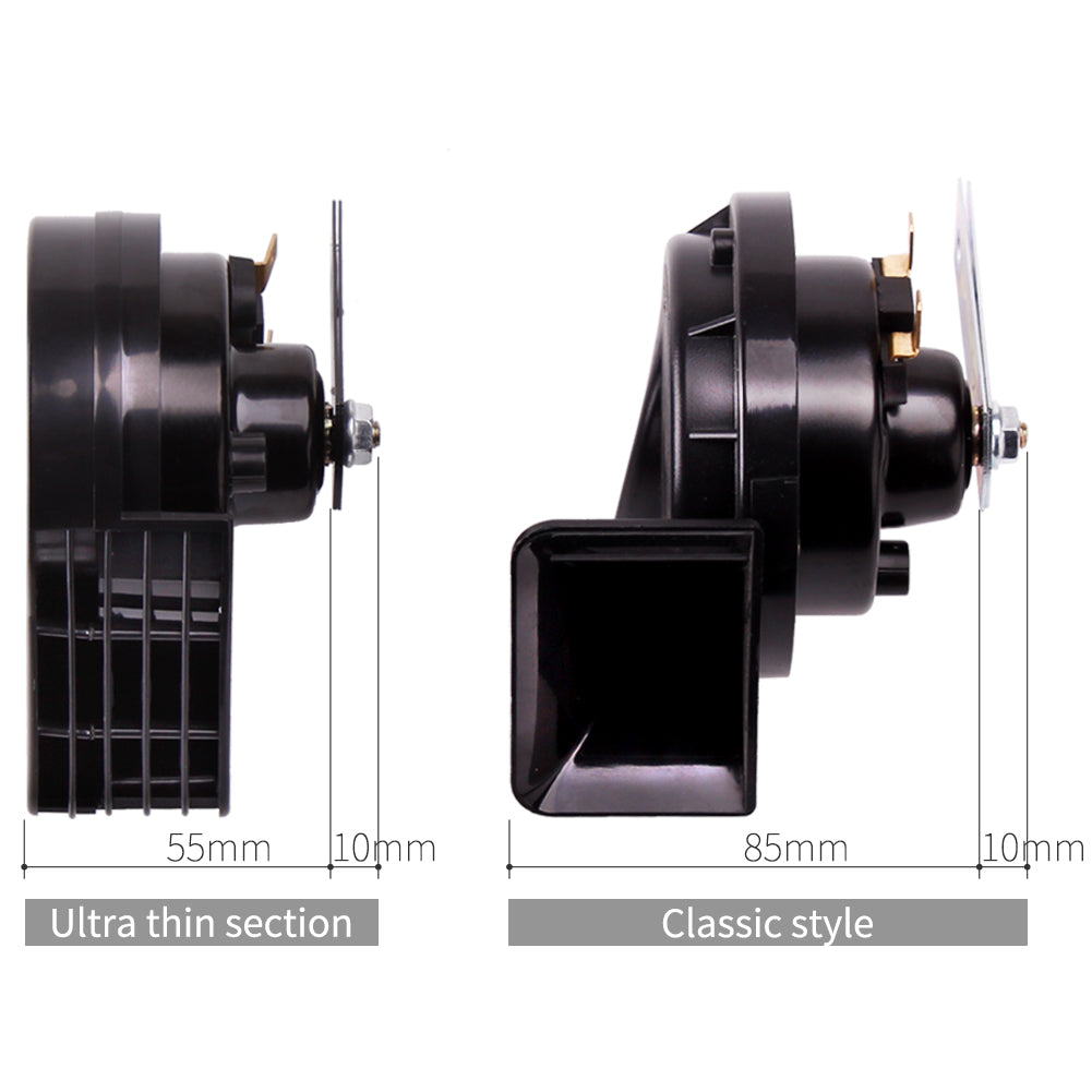 FARBIN Compact Horn 12V High-Tone/Low Tone Waterproof Car Horns Loud Air Electric Horn For Any 12V Vehicles Truck Accessory