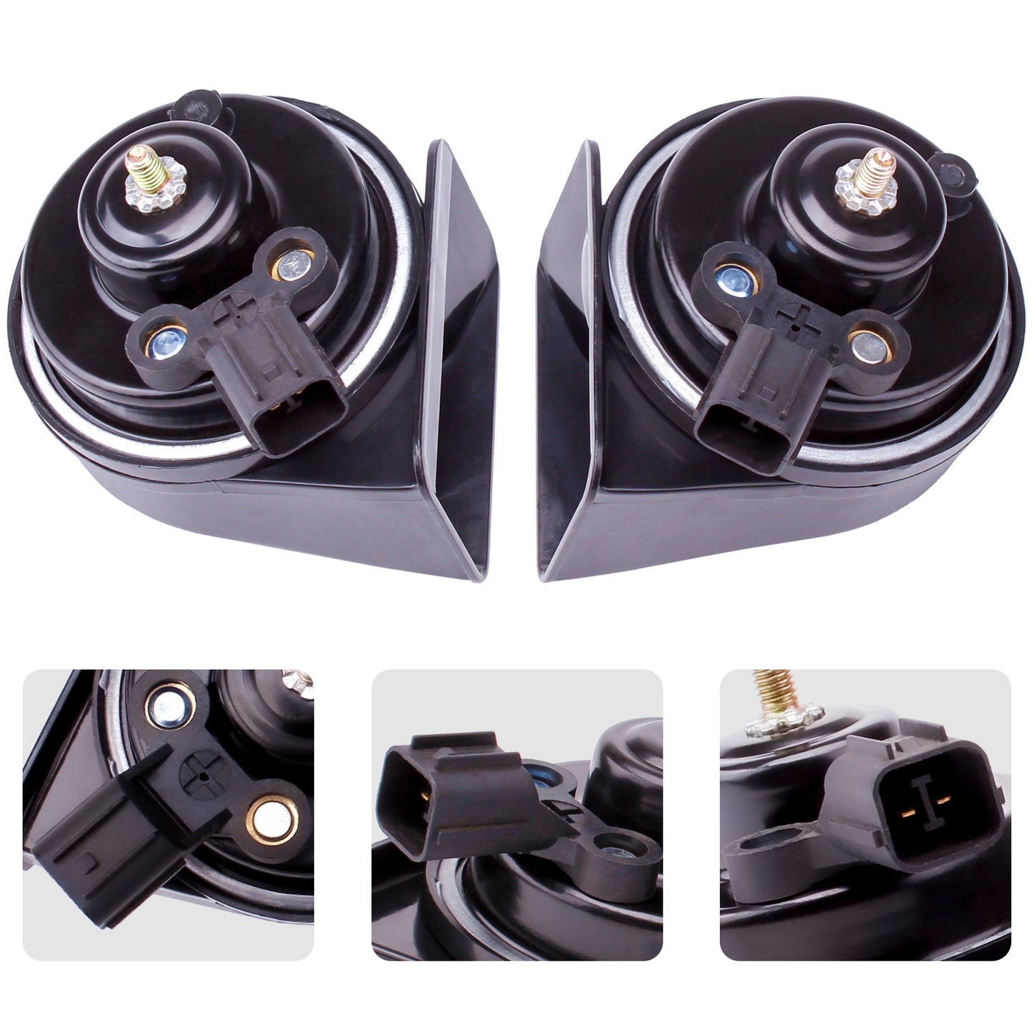 FARBIN Special Interface Auto Horn Compatible with cars 12V Car Horn Loud with Protective Grill Dual-Tone Electric Snail Horn Waterproof and Dustproof with Cover…