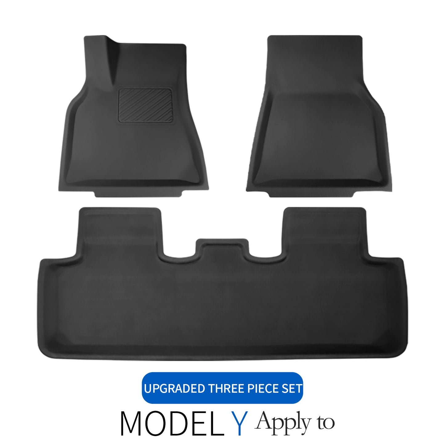FARBIN 3Pcs Foot Pad Suit For Tesla 2021 Model 3/Y Floor Mats Fully Surrounded Special Floor Liner Waterproof Non-Slip Carpet