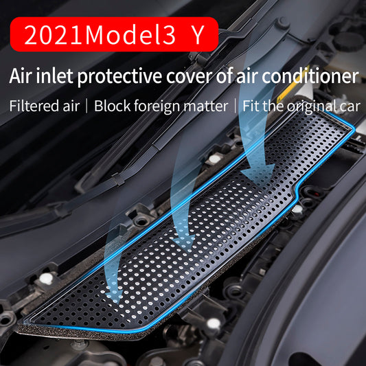 FARBIN Air Filter Cover Intake Inlet Grille Flow Vent Protector Conditioning Guard Sticker Car Accessories For Tesla Model 3
