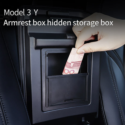 FARBIN Center Console Organizer Armrest Hidden Storage Box Auto Armrest Holder Box For 21 Tesla Model 3/Y Car Accessory