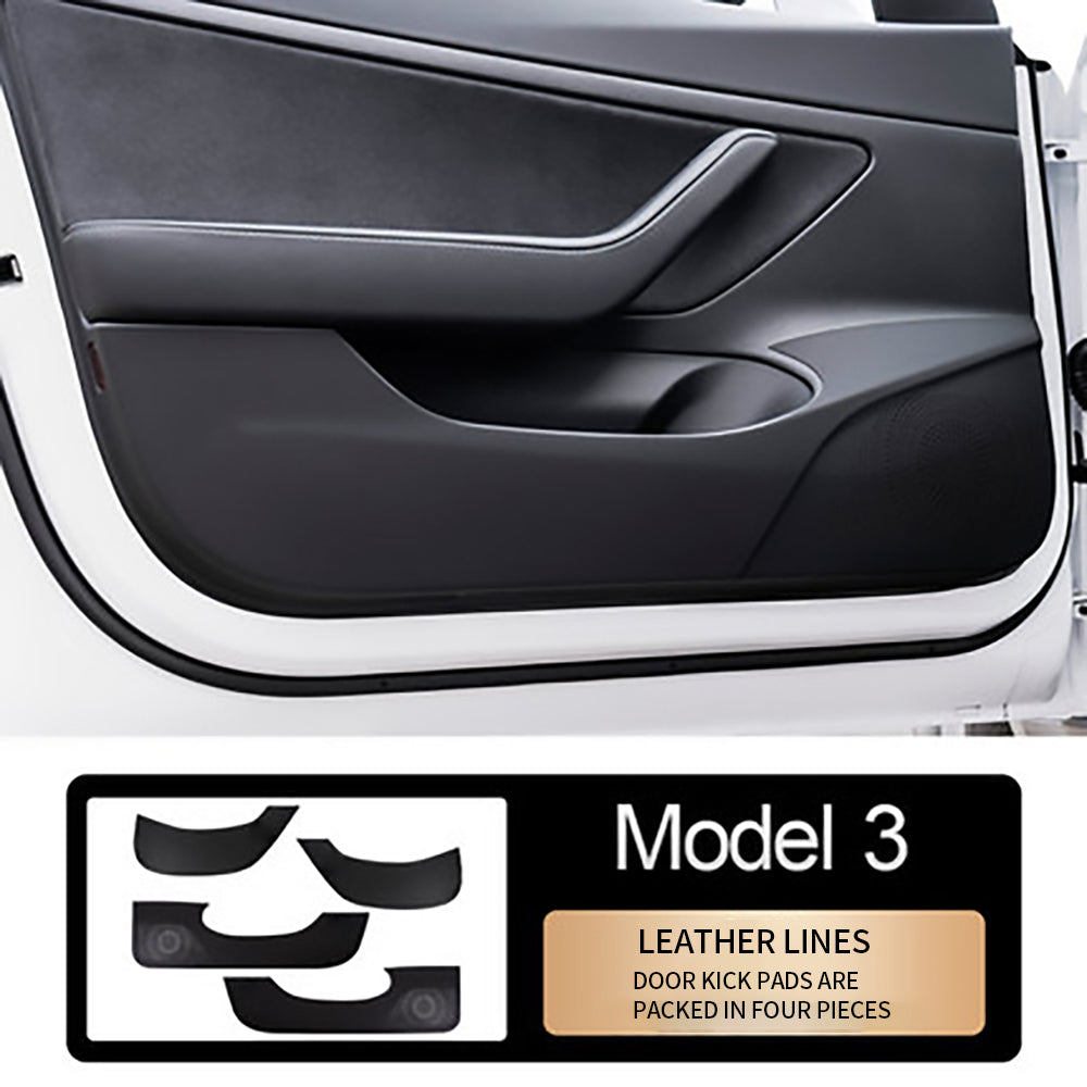 FARBIN Invisible Car Door Sill Anti Kick Pad Protection Side Edge Film Protector Imitation Leather Stickers For Tesla Model 3