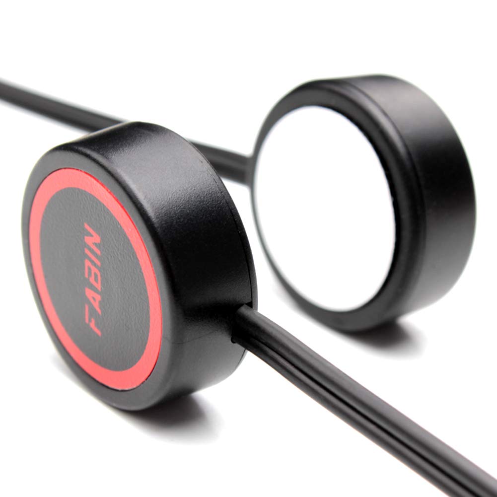 FARBIN Horn Push Button with Quick Connector, Momentary Switch with 3 Meters Wire, Round Red Cap Button Switch Prewired for Air Horn, DIY Electronics Accessories (Flat Butto