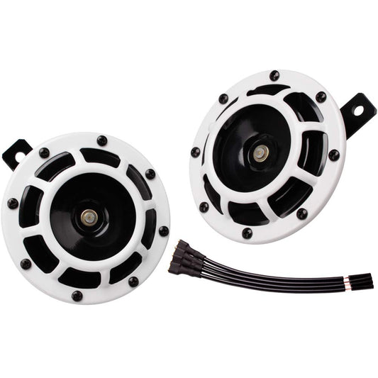 FARBIN Car Horn 12V Super Tone Horn High/Low Tone Twin Horns Kit Loud Horns for Car Motorcycle Truck (white)