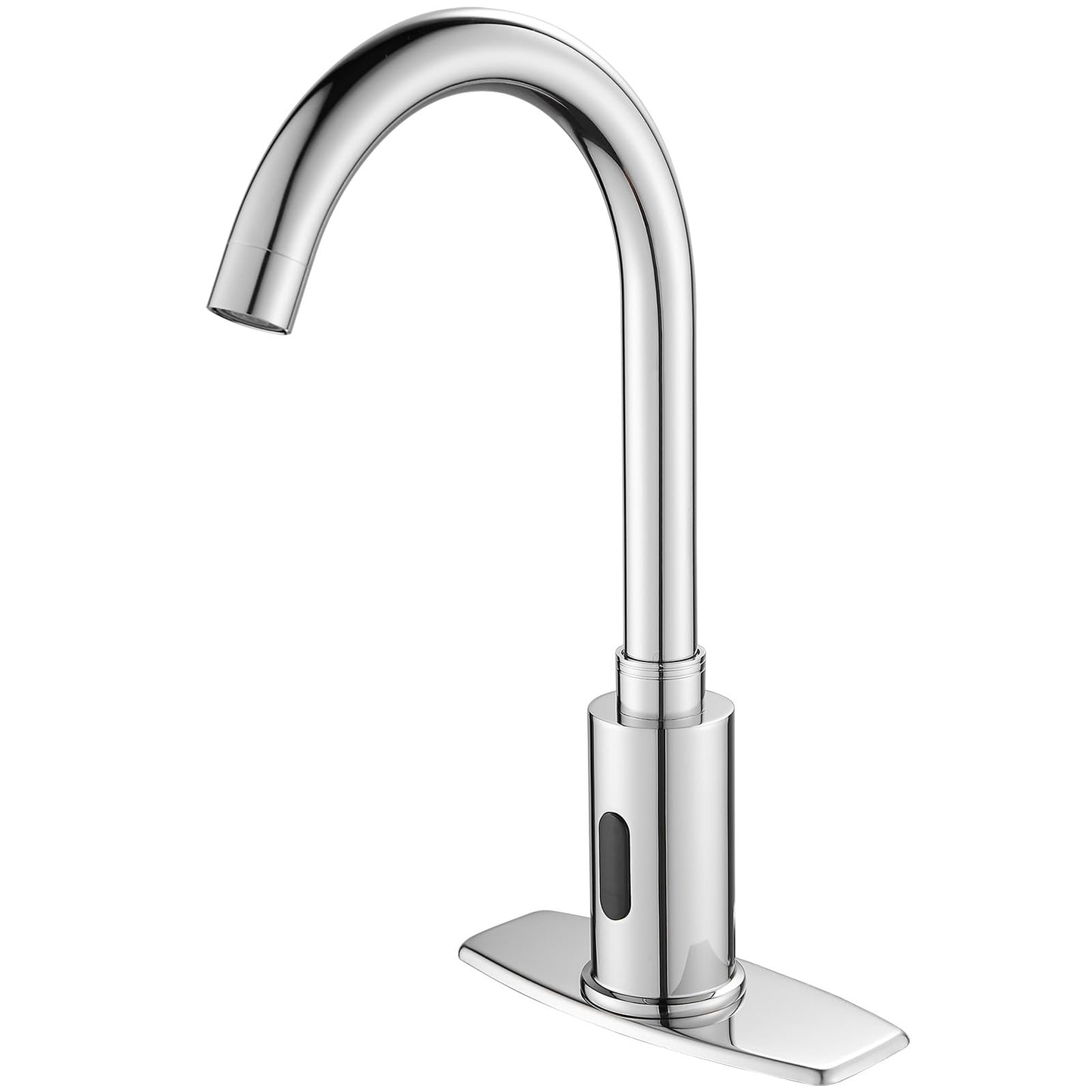 Touchless Bathroom Sink Faucet Automatic Motion Sensor Hands Free Faucet with Hole Cover Plate and Temperature Mixer,Commercial Solid Brass Faucet,AC/DC Powered,1 Hole or 3 Hole (Chrome)