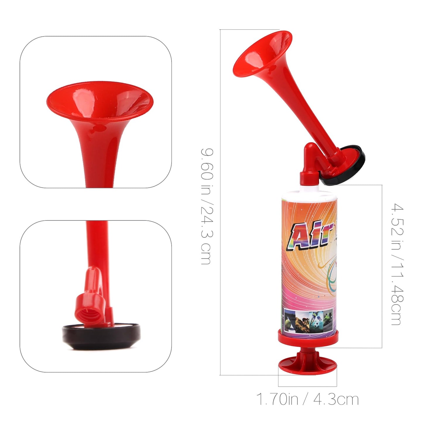 FARBIN Mini Air Horn Hand Pumps Noisemakers Toys Gift, Loud Noise Maker Non-Toxic Party Horns, Hand-held Air Horn for Sporting Events Contest and Parties (mini handheld hor 10pcs)