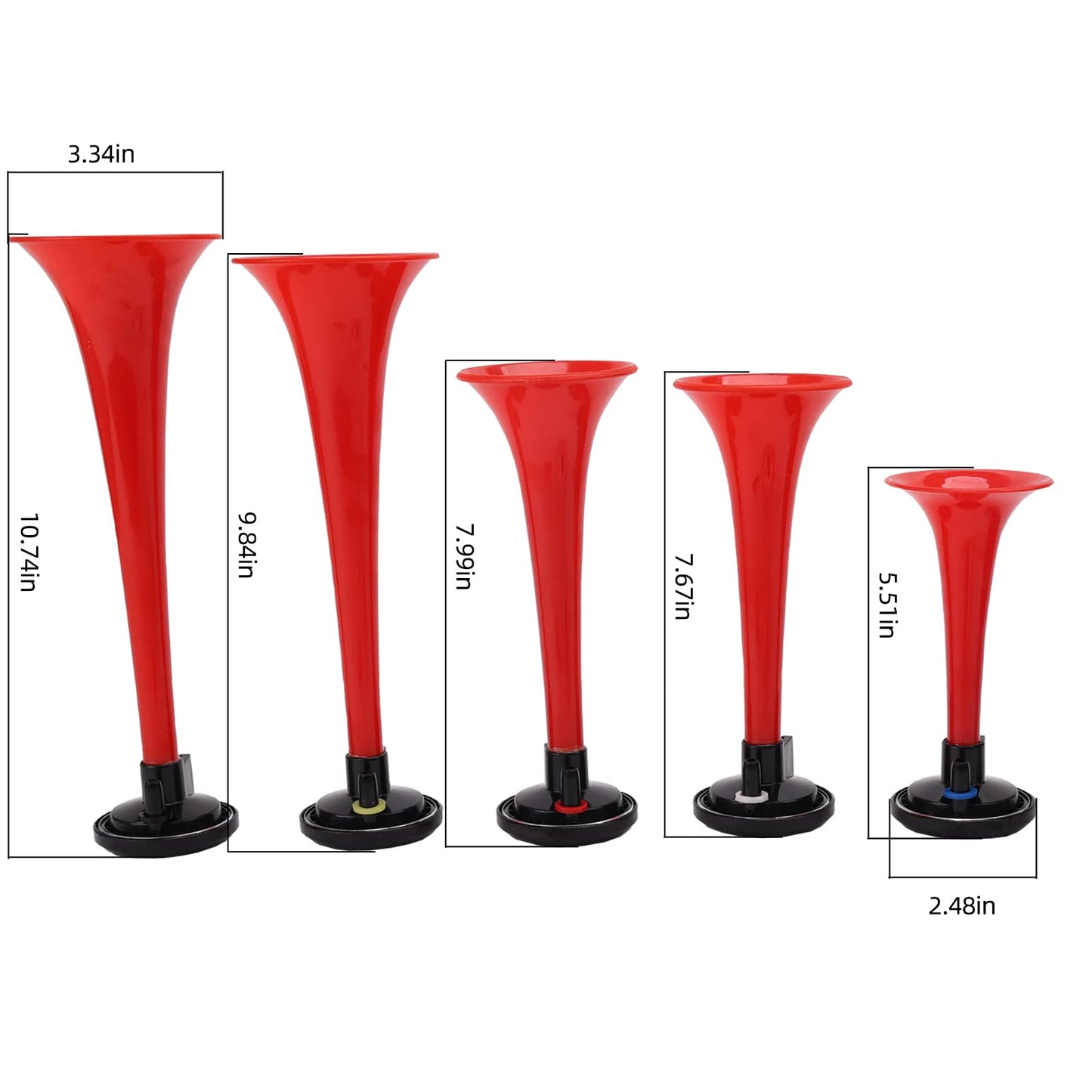FARBIN Musical Air Horns Plays Dixieland Melody Music Horn Dixie Air Horn Multi-frequency Sound Five Trumpet Dixie Truck Horn with Compressor for Any Vehicle (DIXLAND Musical Horns)