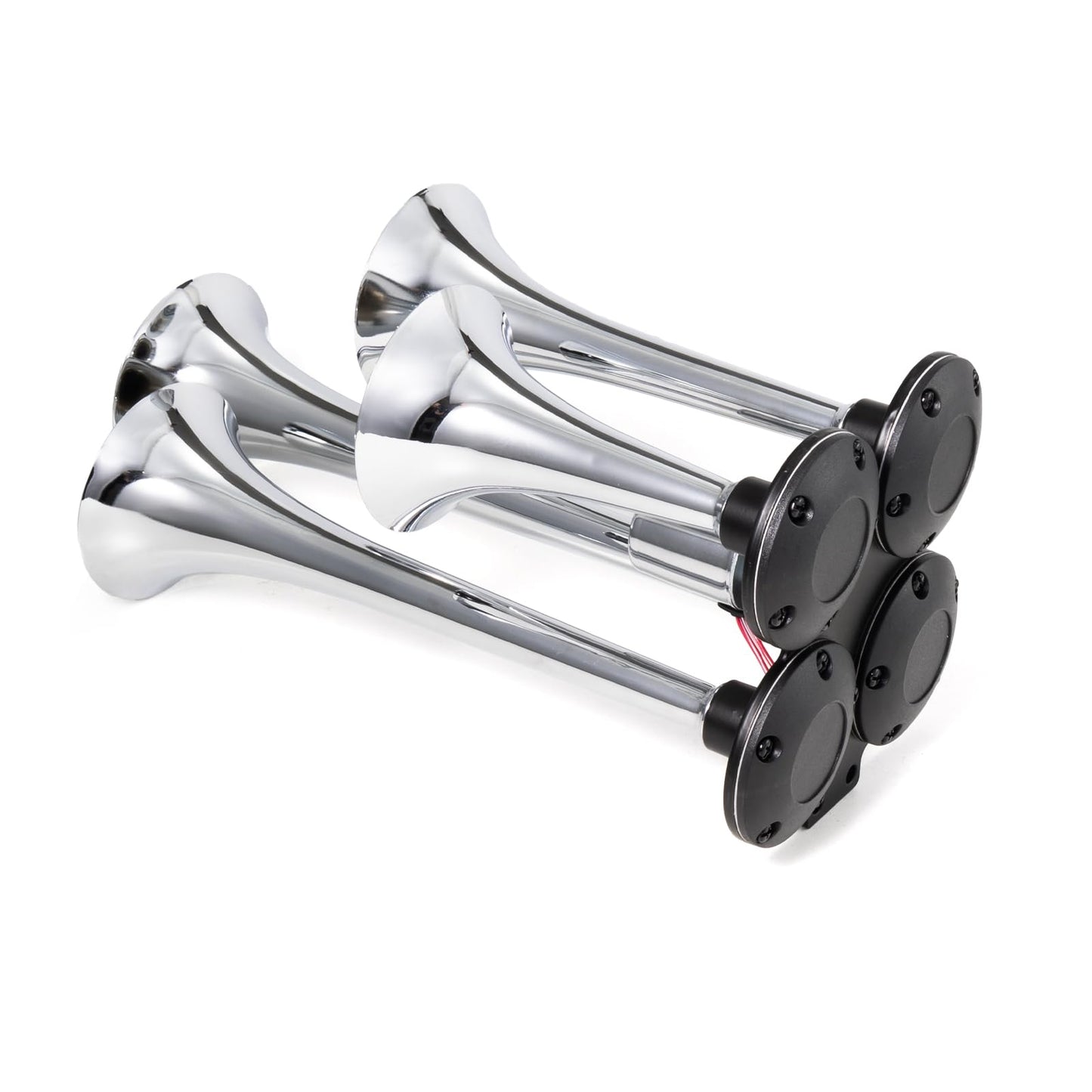 FARBIN Truck Air Horn 178DB 4 Trumpet Train Horn 12V/24V Car Horn for Trucks Super Loud Air Horns with Electric Solenoid Universal for Truck Car Pickup Jeep SUV Train Boat Silver(Silver 4-tube 12/24V)