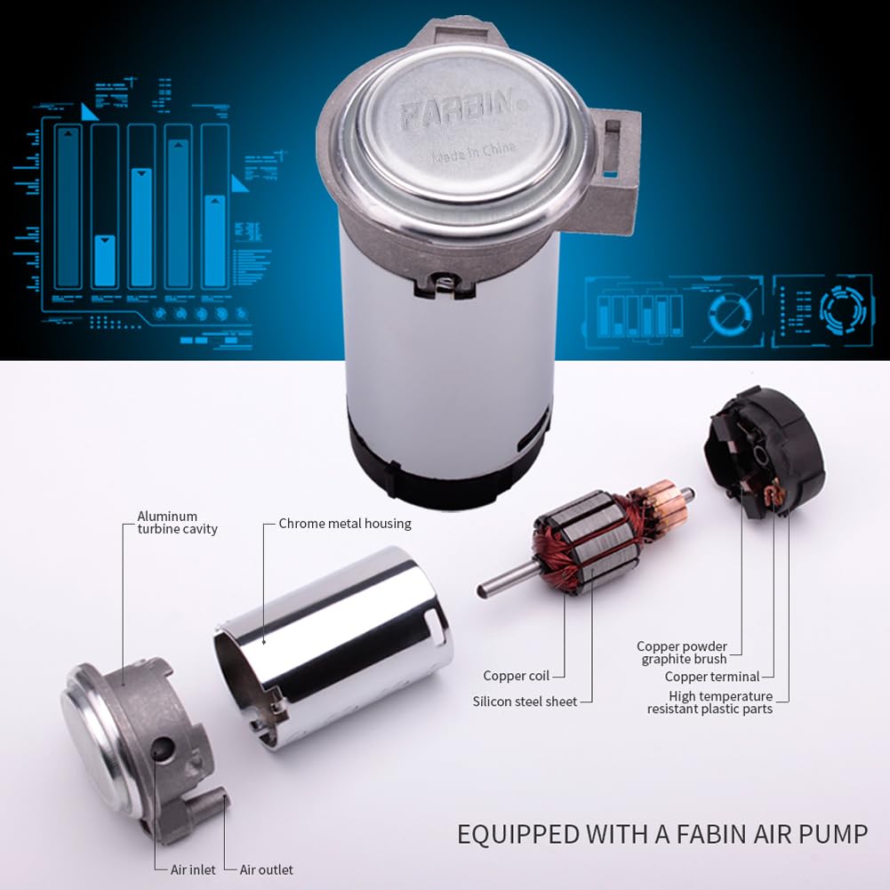 FARBIN Air Horn for Truck 2Pcs, Compact Train Horn, Electric Car Horn 12V 150db Super Loud with Wiring Harness and Button, for Any 12V Vehicles