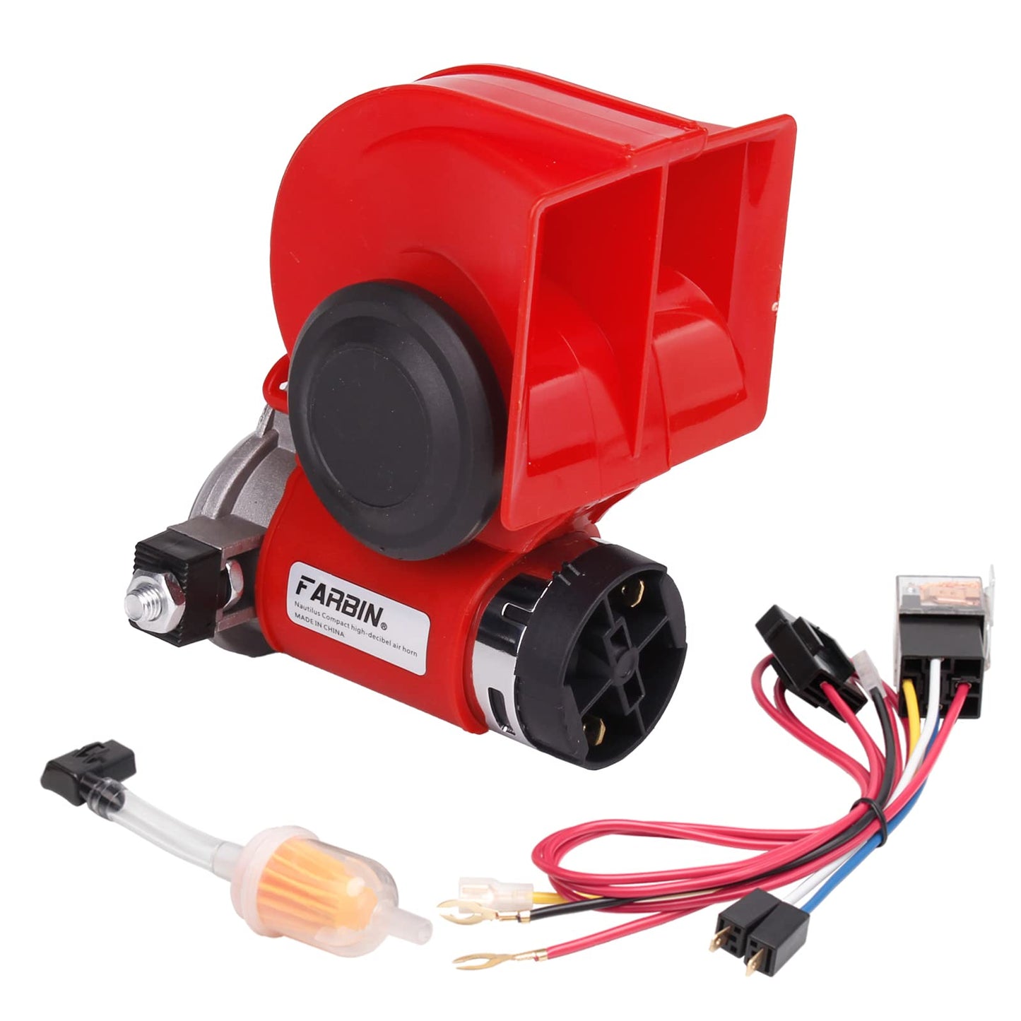 FARBIN Train Horn for Truck 12v 150db Loud Car Horn Snail Air Horn with Air Pump for truck car boat van lorry SUV RV motorcycle off road