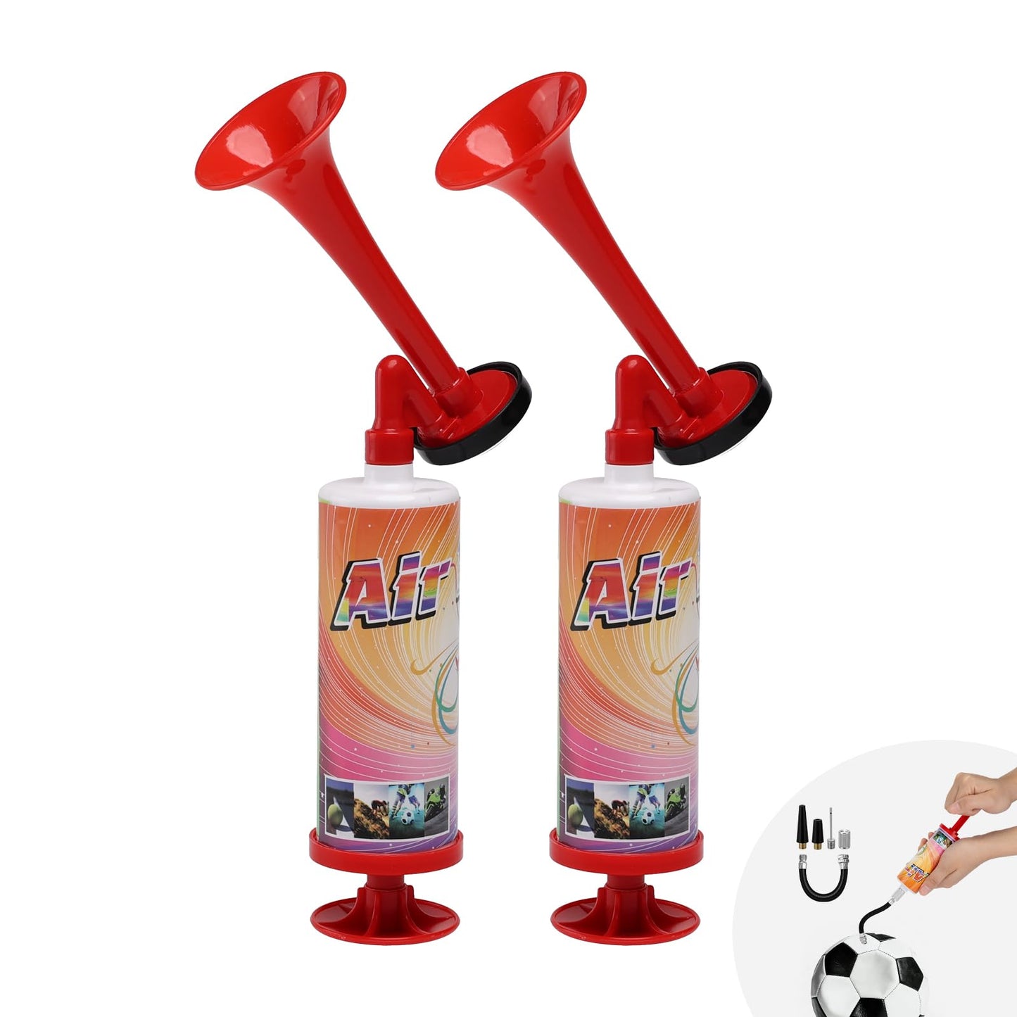 FARBIN Mini Air Horn Hand Pumps Noisemakers Toys Gift, Loud Noise Maker Non-Toxic Party Horns, Hand-held Air Horn for Sporting Events Contest and Parties (mini handheld hor 10pcs)