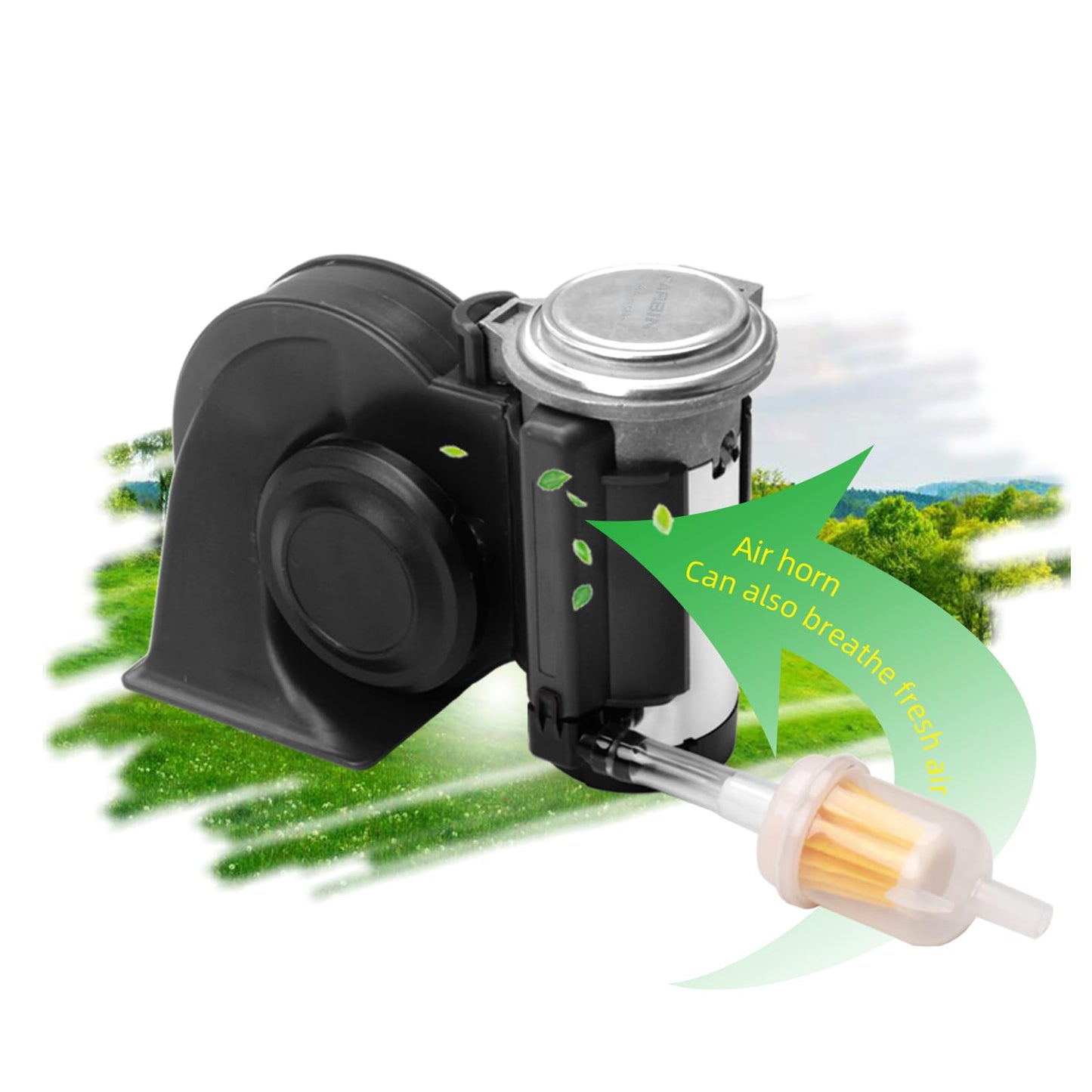 FARBIN Compact Air Horn with Compressor Snail Electric Car Horn 12V 150db Super Loud with Wiring Harness for Any 12V Vehicles