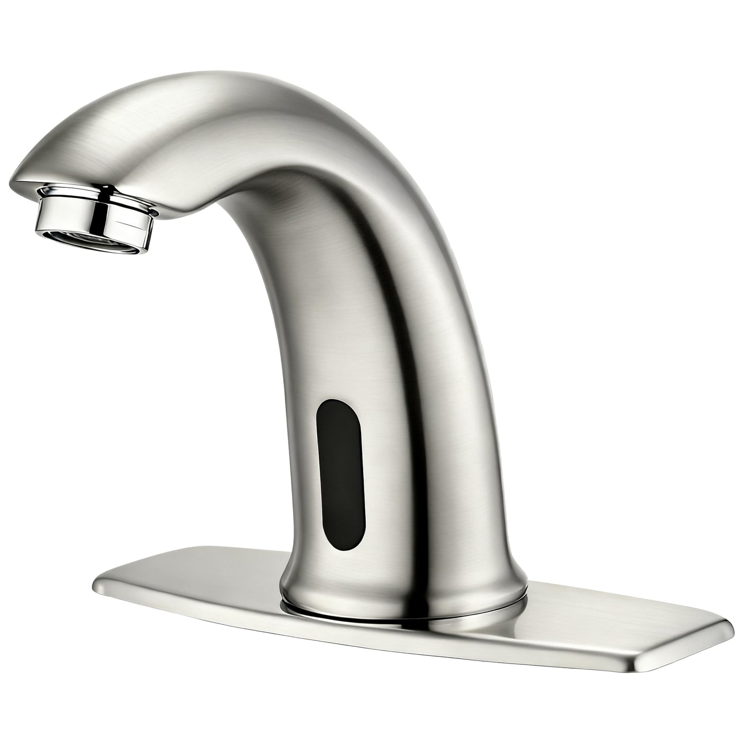 Touchless Bathroom Sink Faucet Automatic Motion Sensor Hands Free Faucet with Hole Cover Plate and Temperature Mixer,Commercial Solid Brass Faucet,AC/DC Powered,1 Hole or 3 Hole (Chrome)