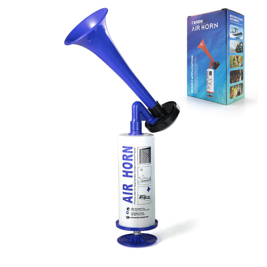 FARBIN Handheld Air Horn, Portable Air Pump Horn, Personal Safety Horns, Loud Noise Maker Horn for Boating, Sports Events, Parties, Birthdays, Camping, Graduation (Blue Handheld Air Horns)