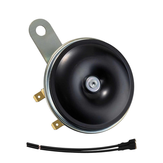 FARBIN 3.1" 12v 110db Motorcycle Electric Horn Waterproof Round Loud Speaker Small Metal Disc Horn for Motorcycle Moped Dirt Bike Scooter
