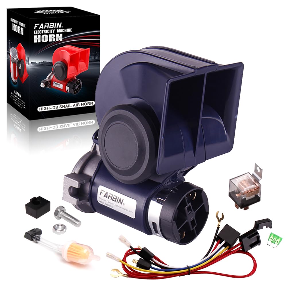 FARBIN Train Horn for Truck 12v 150db Loud Car Horn Snail Air Horn with Relay Harness for Any Vehicles