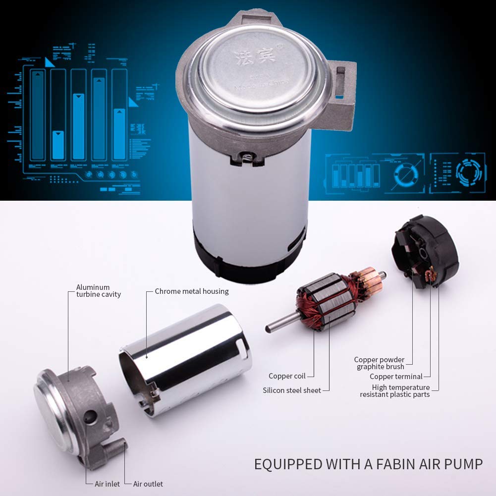 FARBIN Compact Air Horn with Compressor Snail Electric Car Horn 12V 150db Super Loud with Wiring Harness for Any 12V Vehicles