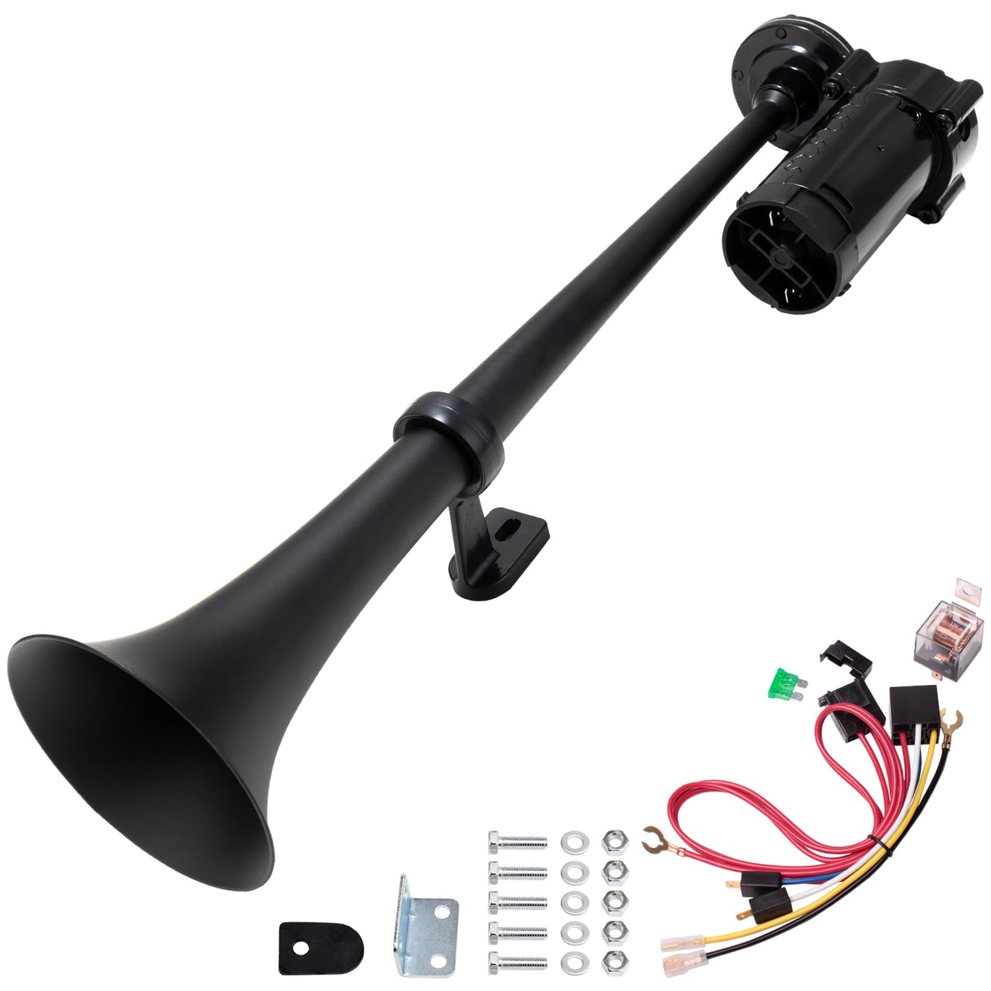 FARBIN Loud Air Horn 12V, Train Horn for Truck with Air Compressors 150dB, for Any 12V Car Motorcycle Pickups SUV Lorrys Trucks Boats (Black)