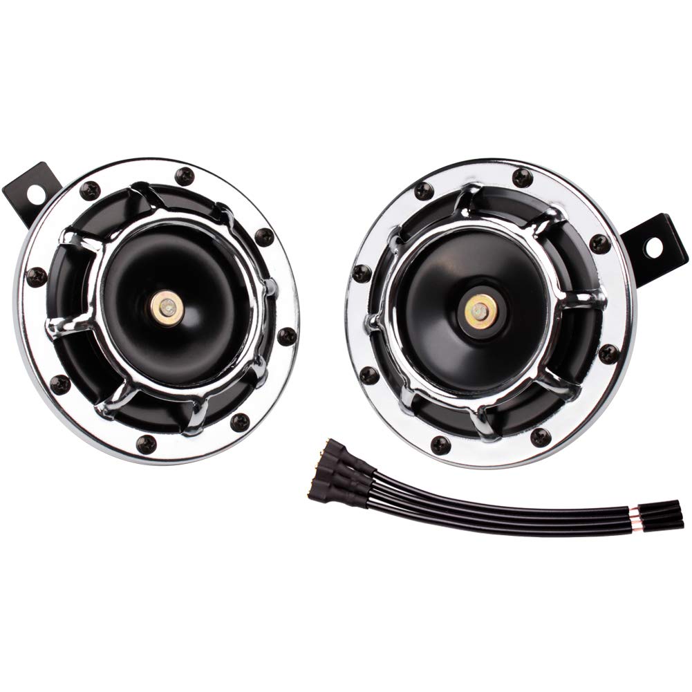 FARBIN Car Horn 12V Super Tone Horn High/Low Tone Twin Horns Kit Loud Horns for Car Motorcycle Truck (white)
