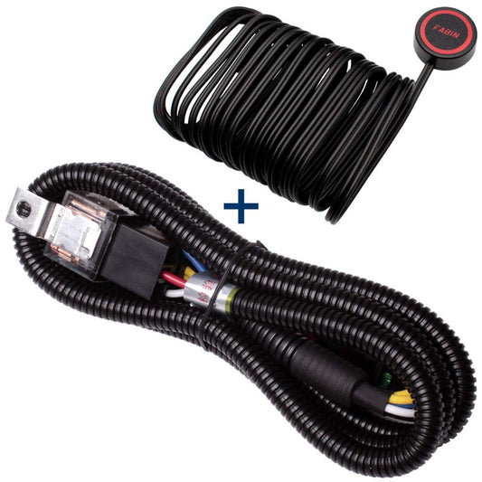 FARBIN 12V 80a Horn Wiring Harness Relay Kit and Horn Push Button with 3 Meters Wire (Wiring Harness+Button, 12V)