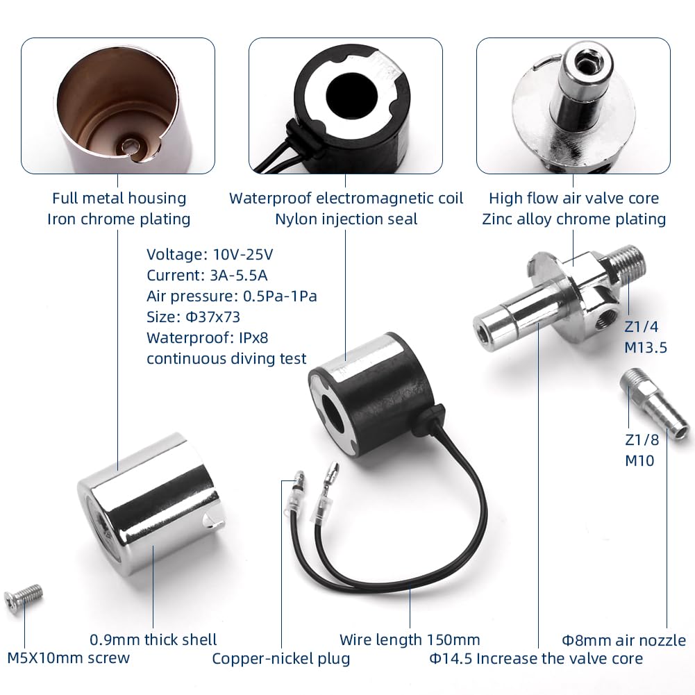 FARBIN Truck Air Horn 178DB 4 Trumpet Train Horn 12V/24V Car Horn for Trucks Super Loud Air Horns with Electric Solenoid Universal for Truck Car Pickup Jeep SUV Train Boat Silver(Silver 4-tube 12/24V)