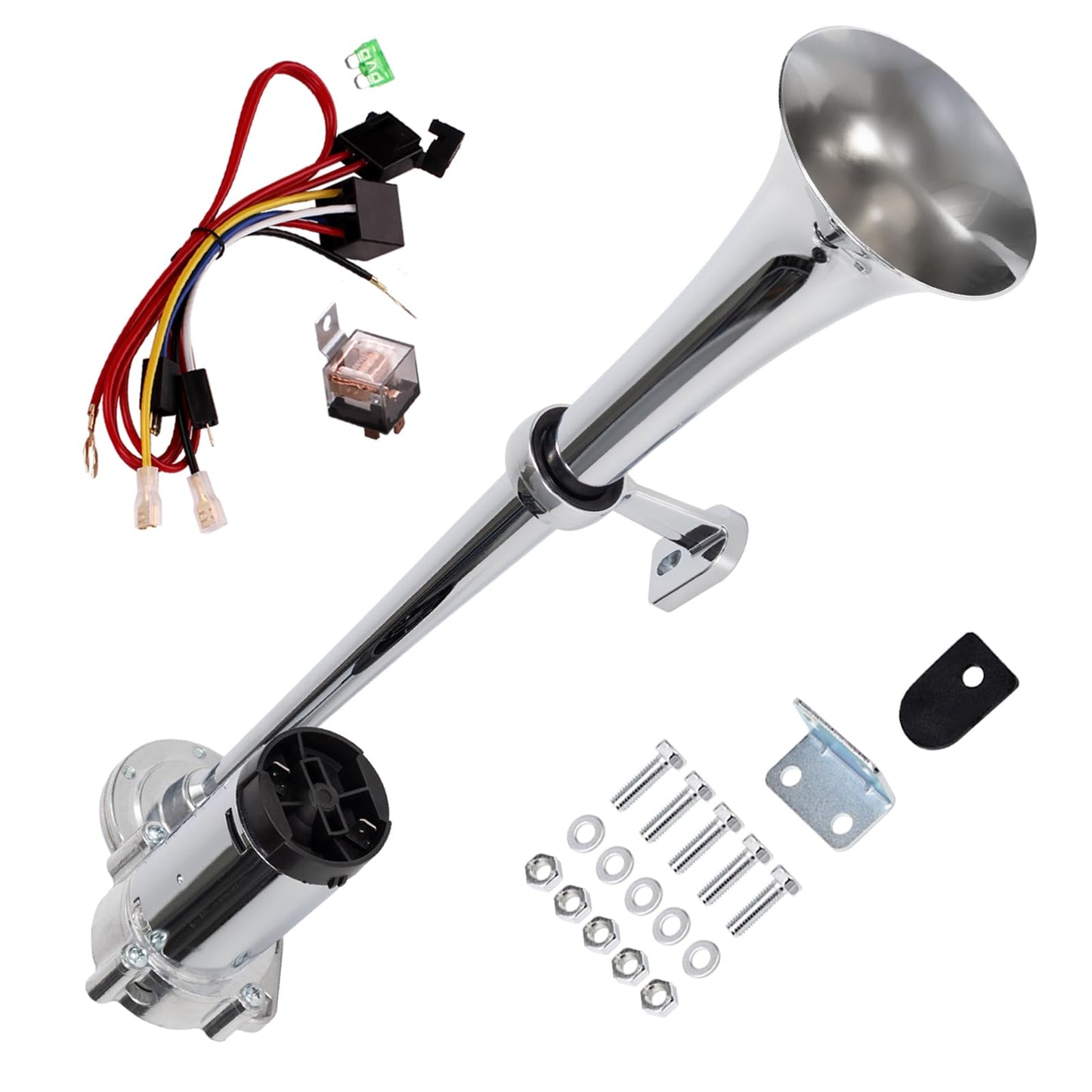 FARBIN Loud Air Horn 12V, Train Horn for Truck with Air Compressors 150dB, for Any 12V Car Motorcycle Pickups SUV Lorrys Trucks Boats (Black)