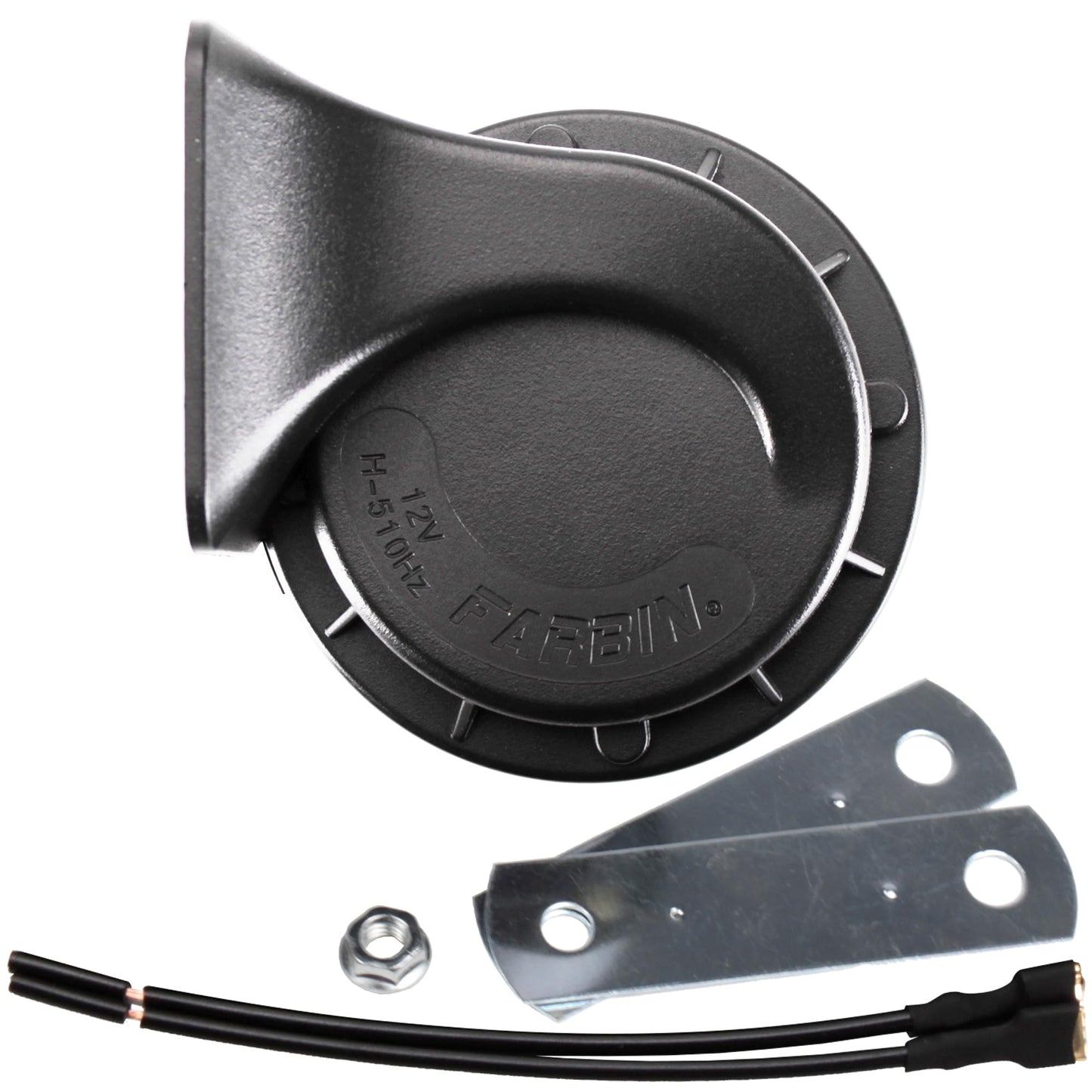FARBIN Compact Horn 12V Car Horn Loud Low-Tone 410HZ Waterproof Universal for Any 12V Vehicles