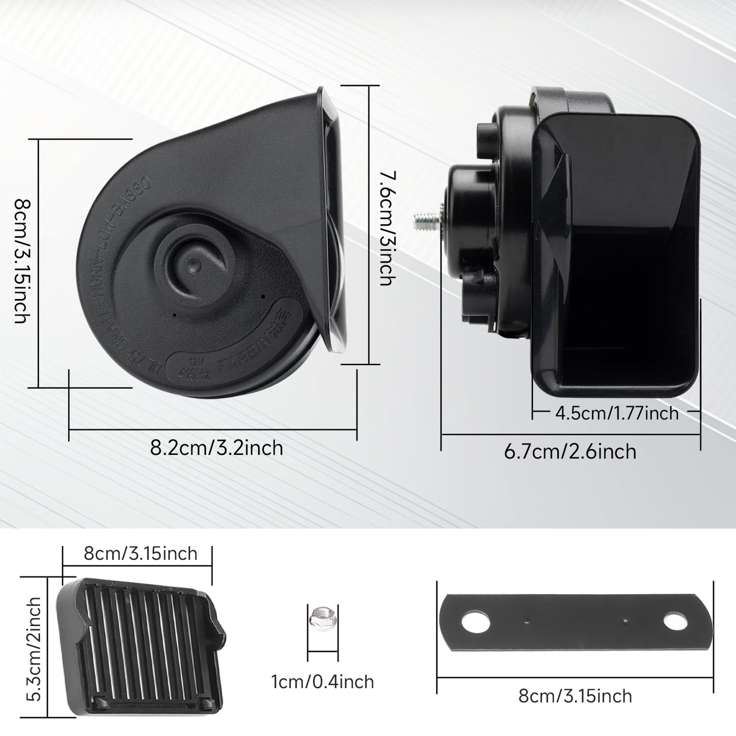 FARBIN Special conversion plug 12V Waterproof Auto Horn Loud High Low Tone Electric Snail Horns For Benz/Ford/BWM/Audi/Toyota/Hyundai/Honda/Chevrolet