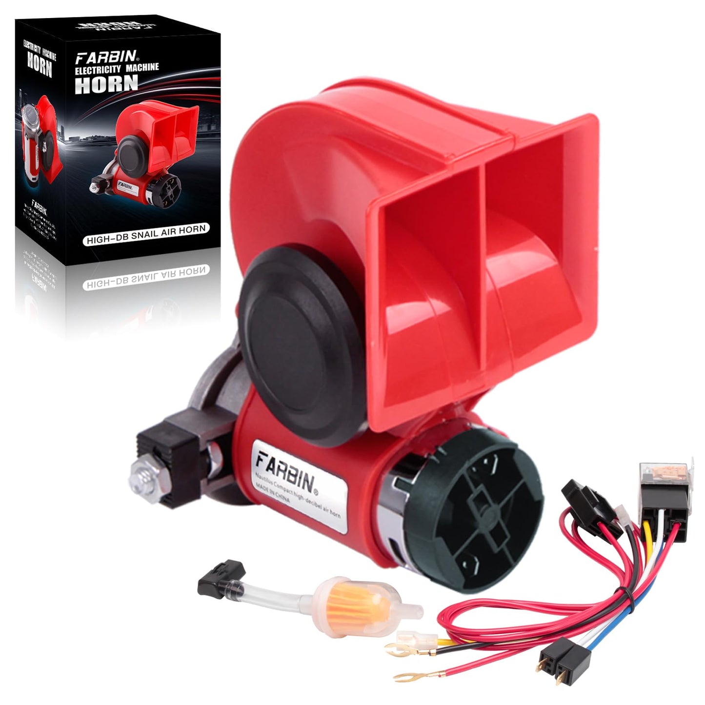 FARBIN Train Horn for Truck 12v 150db Loud Car Horn Snail Air Horn with Relay Harness for Any Vehicles