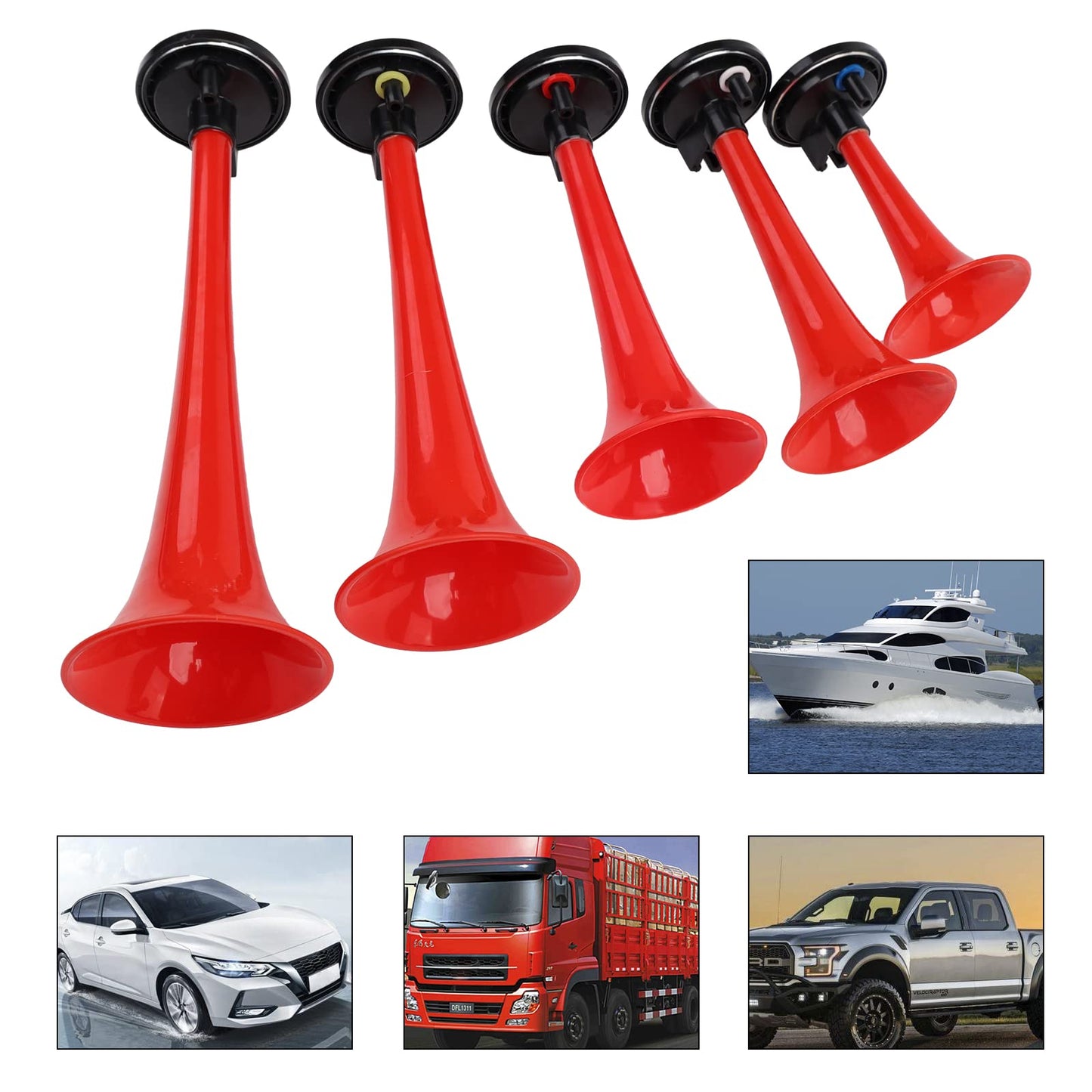 FARBIN Musical Air Horns Plays Dixieland Melody Music Horn Dixie Air Horn Multi-frequency Sound Five Trumpet Dixie Truck Horn with Compressor for Any Vehicle (DIXLAND Musical Horns)