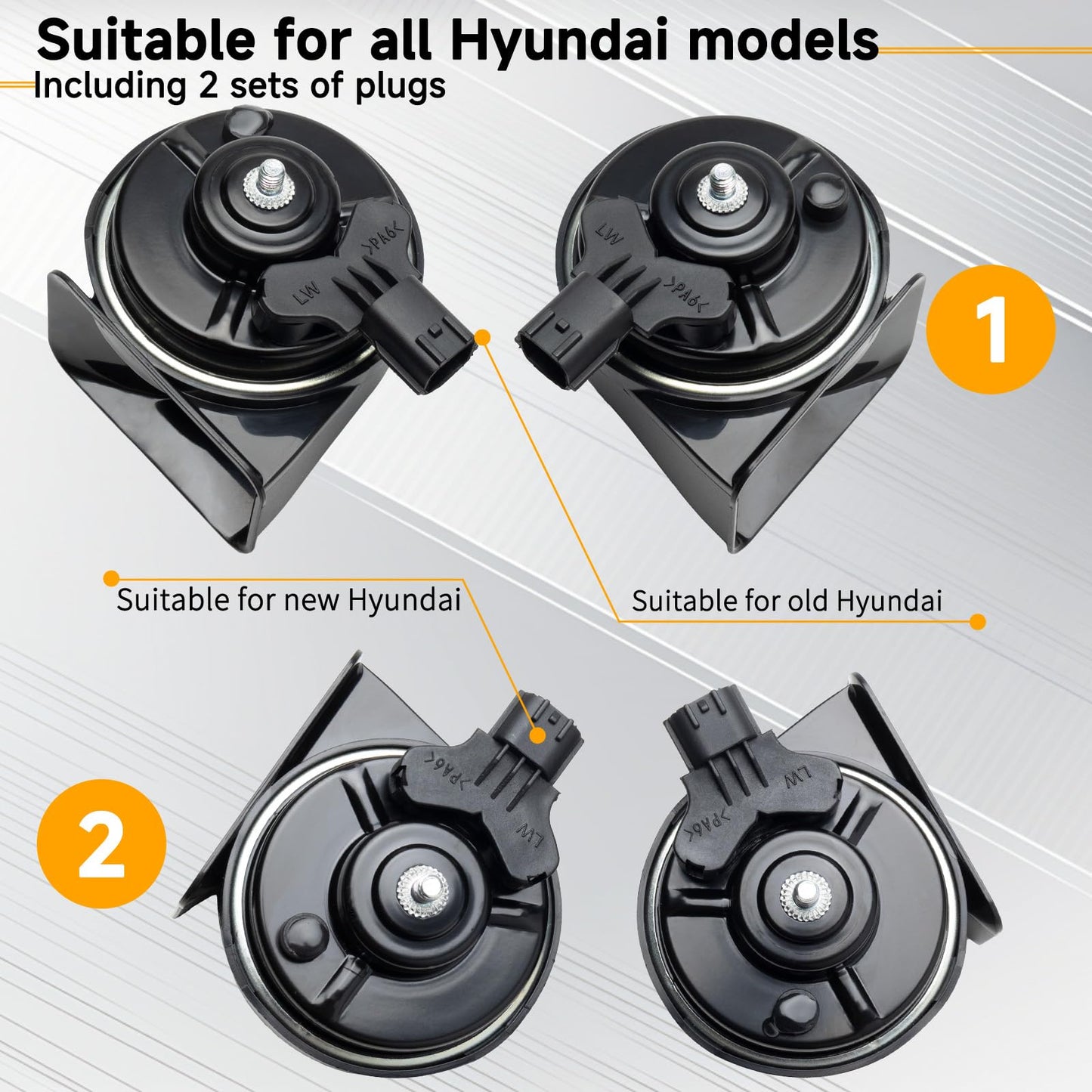 FARBIN Special conversion plug 12V Waterproof Auto Horn Loud High Low Tone Electric Snail Horns For Benz/Ford/BWM/Audi/Toyota/Hyundai/Honda/Chevrolet
