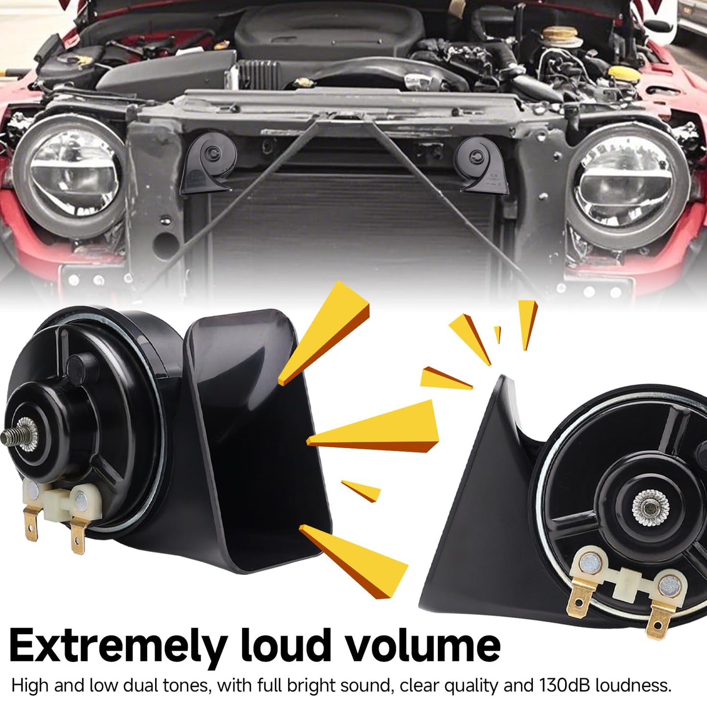 FARBIN Car Horn 12V Super Loud Train Horn Replacement Kit Waterproof Universal for Car Motorcycle Truck Boat