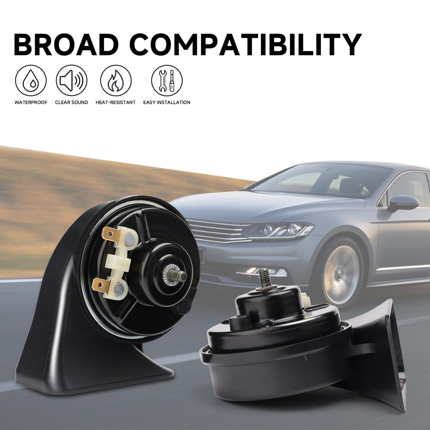 FARBIN Car Horn 12V Super Loud Train Horn Replacement Kit Waterproof Universal for Car Motorcycle Truck Boat