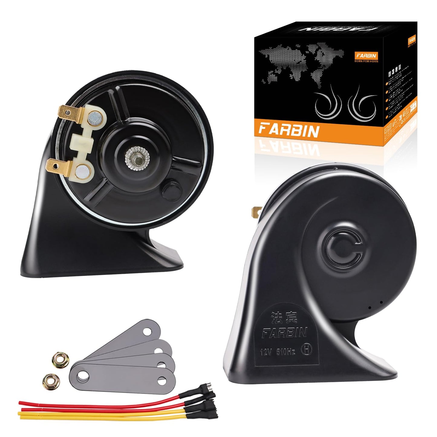 FARBIN Car Horn 12V Super Loud Train Horn Replacement Kit Waterproof Universal for Car Motorcycle Truck Boat