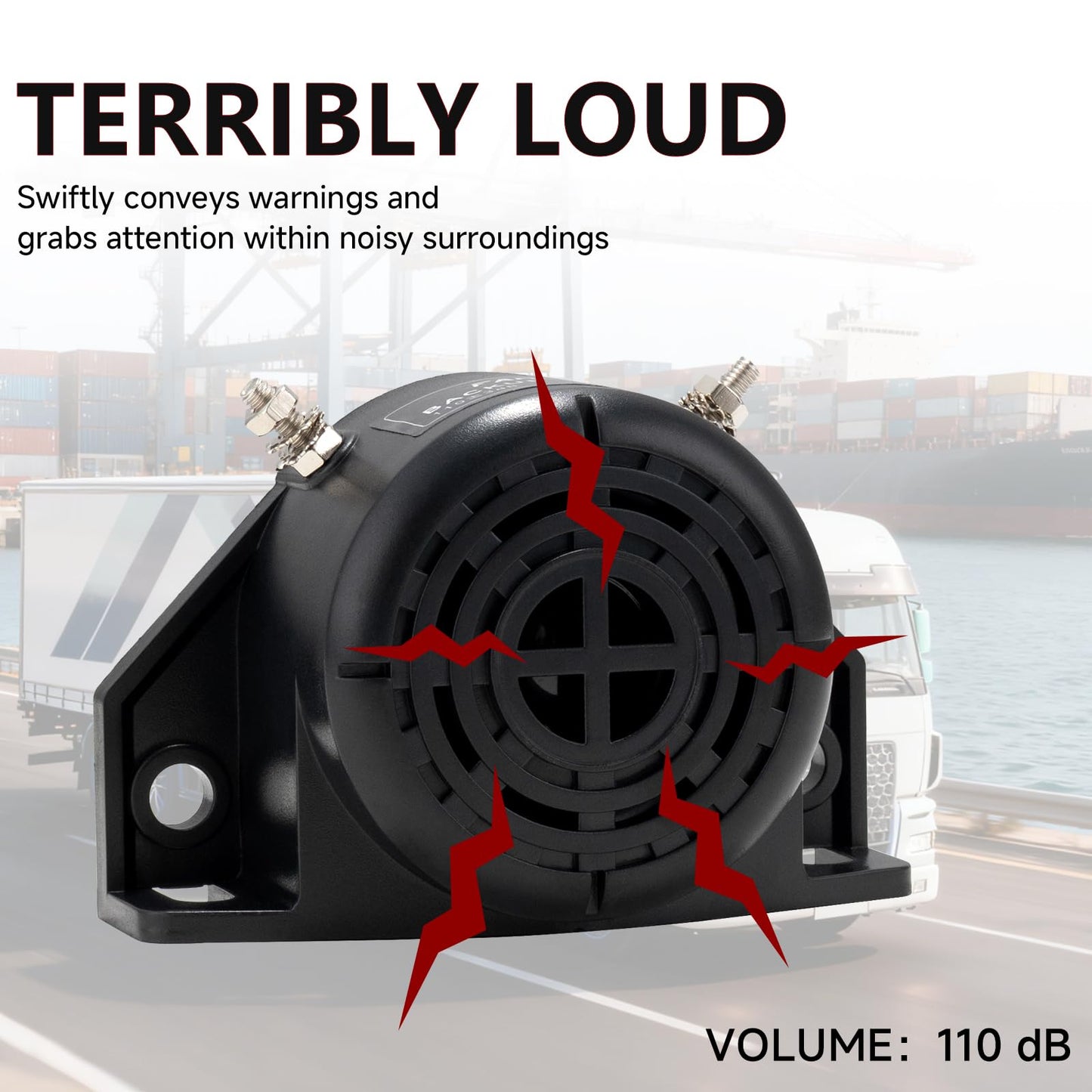 FARBIN Truck Back-up Alarm 105dB 12V-48V Car Reverse Horn BIBI Buzzer Warning Siren Waterproof Industrial Heavy-Duty Backup (Circular 5pcs)