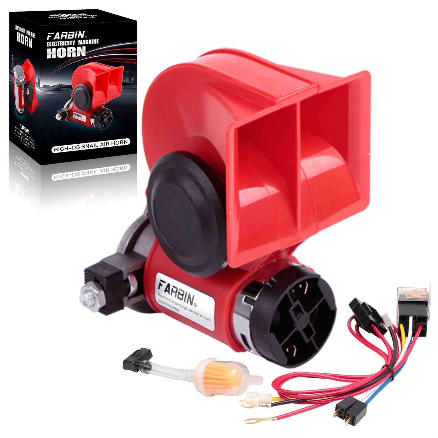 FARBIN Train Horn for Truck 12v 150db Loud Car Horn Snail Air Horn with Relay Harness for Any Vehicles