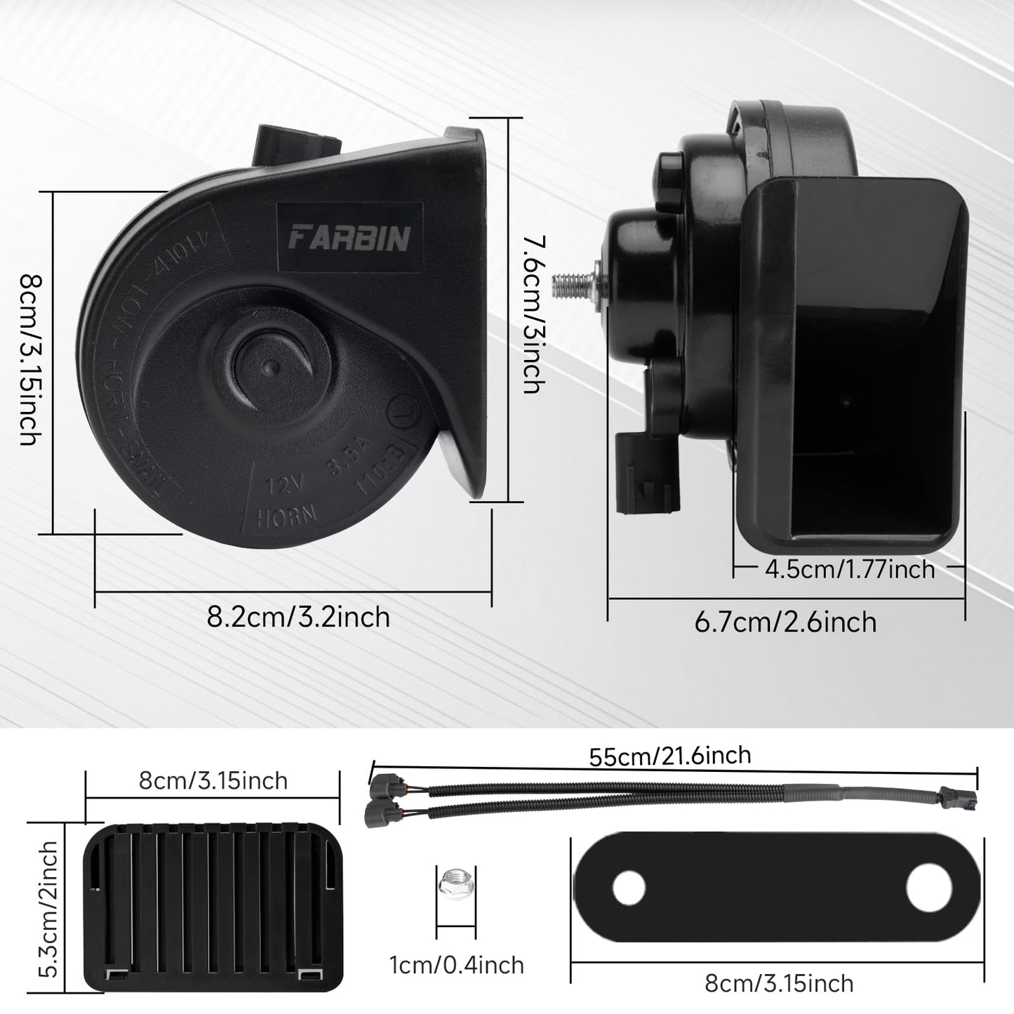 FARBIN Horn Replacement for Ford Car Horn Compatible with Ford f150 f250 focus with 1 to 2 Converter Plug