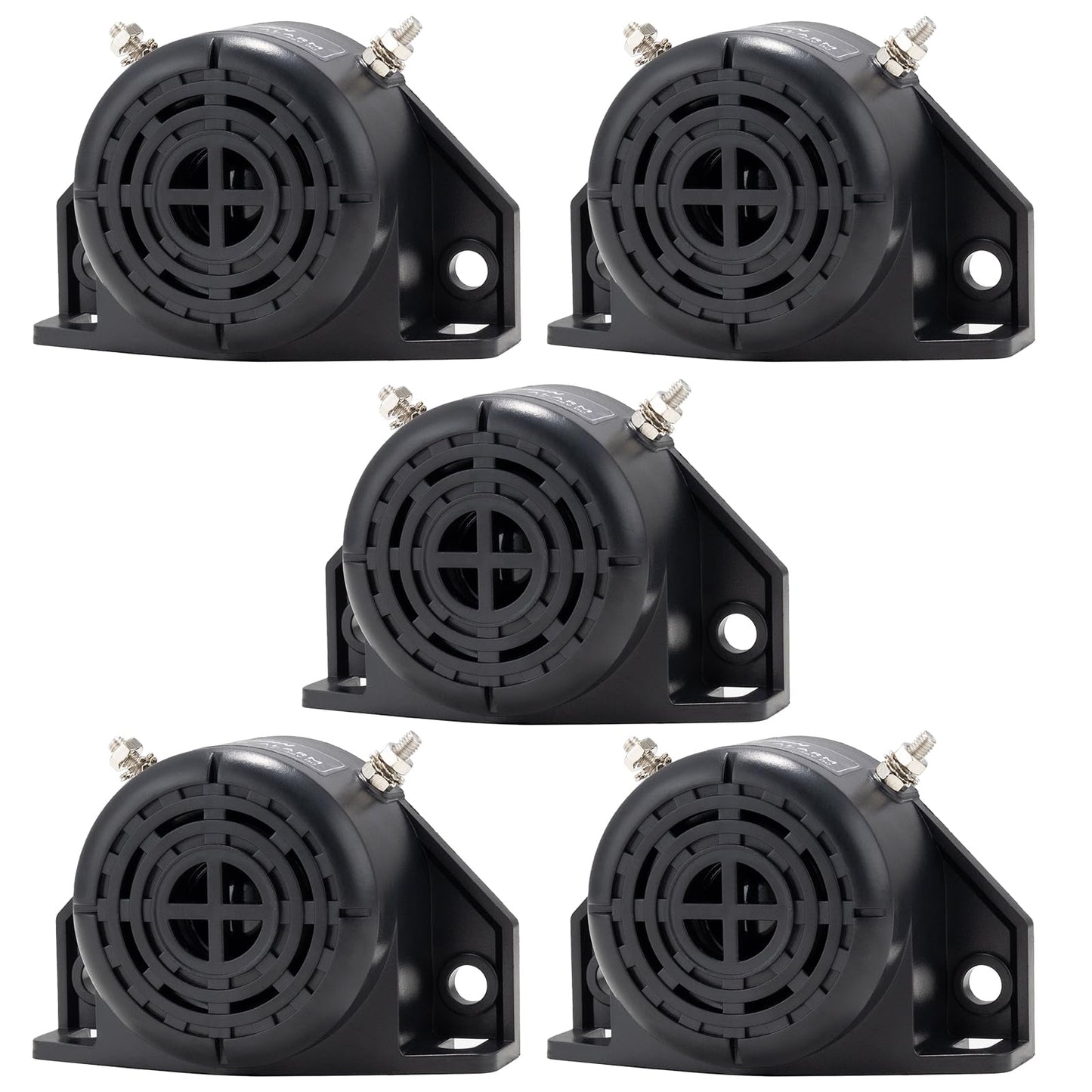 FARBIN Truck Back-up Alarm 105dB 12V-48V Car Reverse Horn BIBI Buzzer Warning Siren Waterproof Industrial Heavy-Duty Backup (Circular 5pcs)