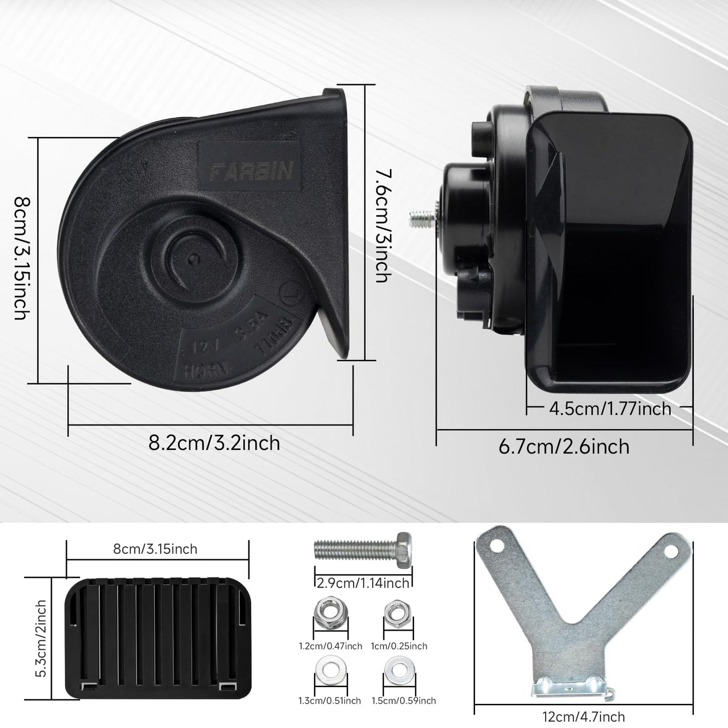 FARBIN Horn Replacement for 2007-2014 Ford Edge, 2007-2015 Lincoln MKX BT4Z-13832-B (for Ford Edge 2007-2014)