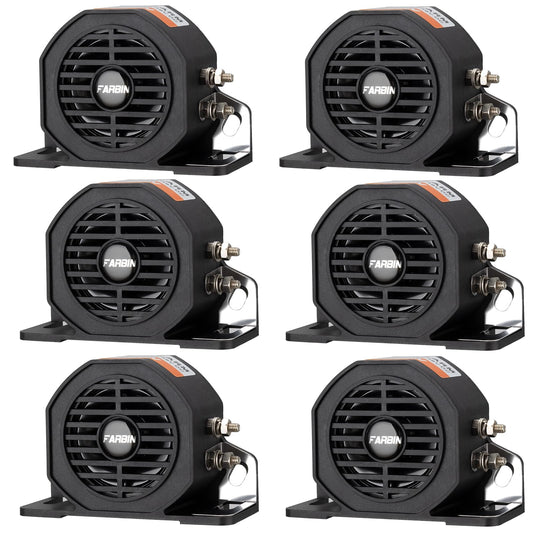 FARBIN Truck Back up Alarm 6Pcs 110dB 12V-48V DC Car Reverse Alarm Horn Heavy-Duty Backup Warning Reversing Warning Alarms Waterproof Back Up Beeper (HT)