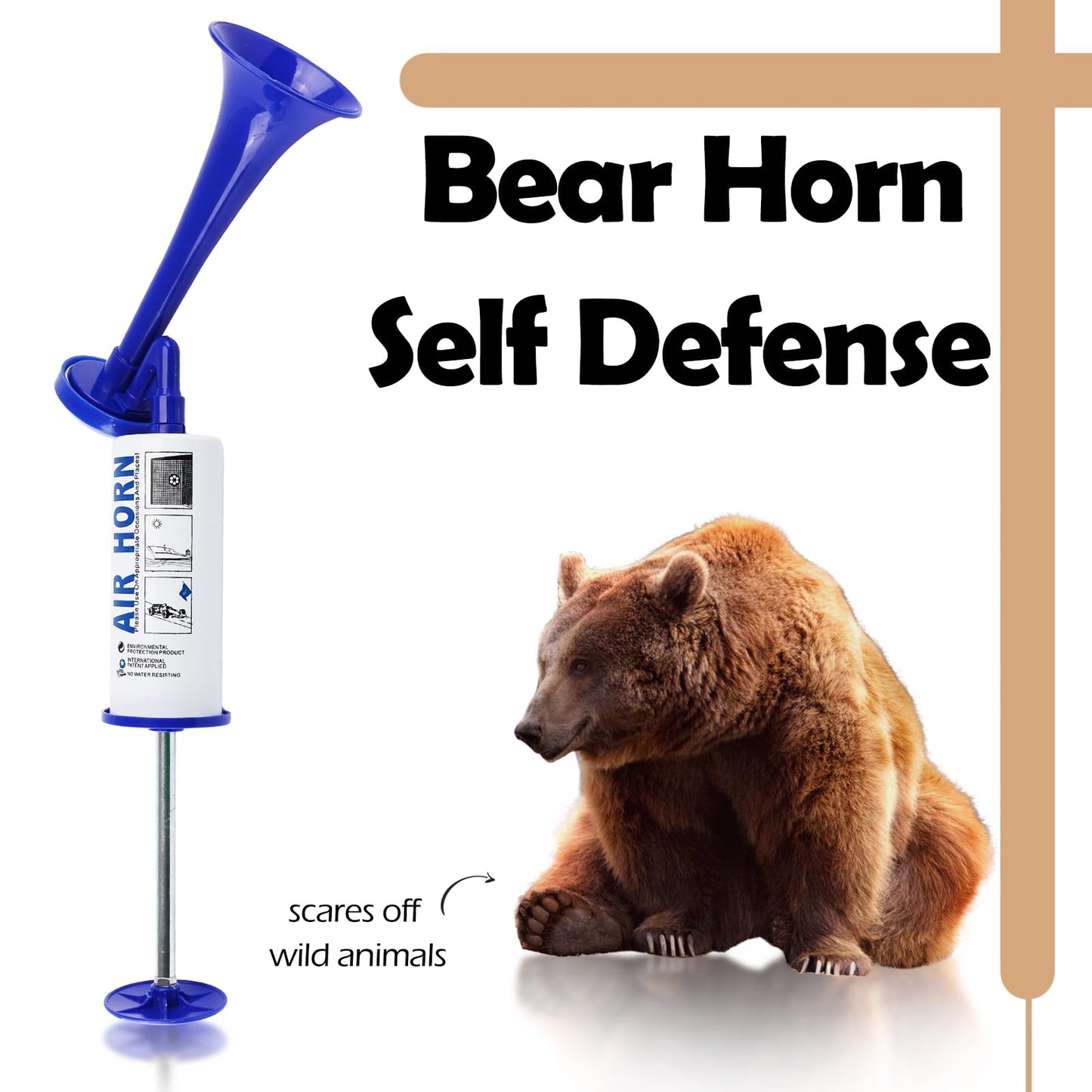 FARBIN Handheld Air Horn, Portable Air Pump Horn, Personal Safety Horns, Loud Noise Maker Horn for Boating, Sports Events, Parties, Birthdays, Camping, Graduation (Blue Handheld Air Horns)