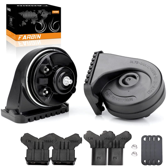 FARBIN Special conversion plug 12V Waterproof Auto Horn Loud High Low Tone Electric Snail Horns For Benz/Ford/BWM/Audi/Toyota/Hyundai/Honda/Chevrolet