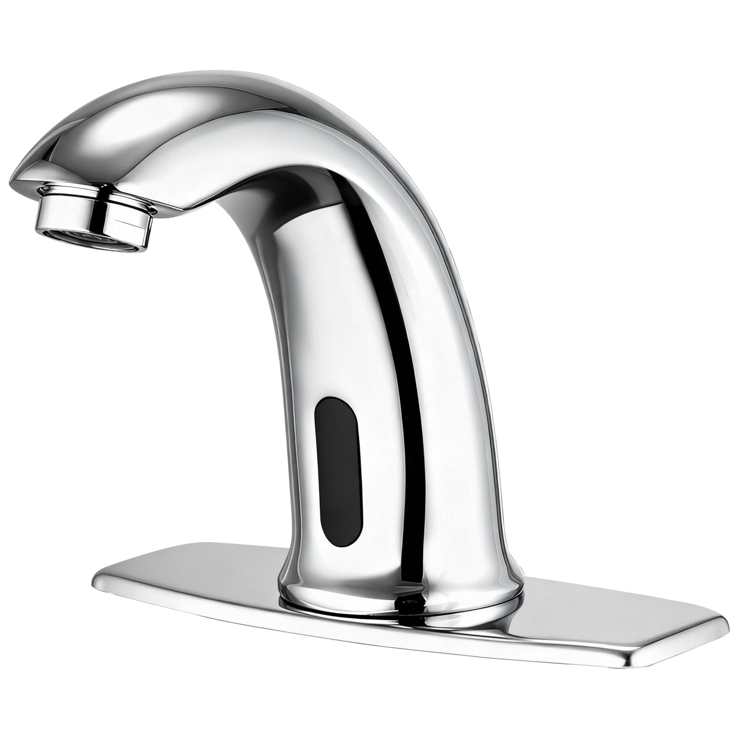 Touchless Bathroom Sink Faucet Automatic Motion Sensor Hands Free Faucet with Hole Cover Plate and Temperature Mixer,Commercial Solid Brass Faucet,AC/DC Powered,1 Hole or 3 Hole (Chrome)