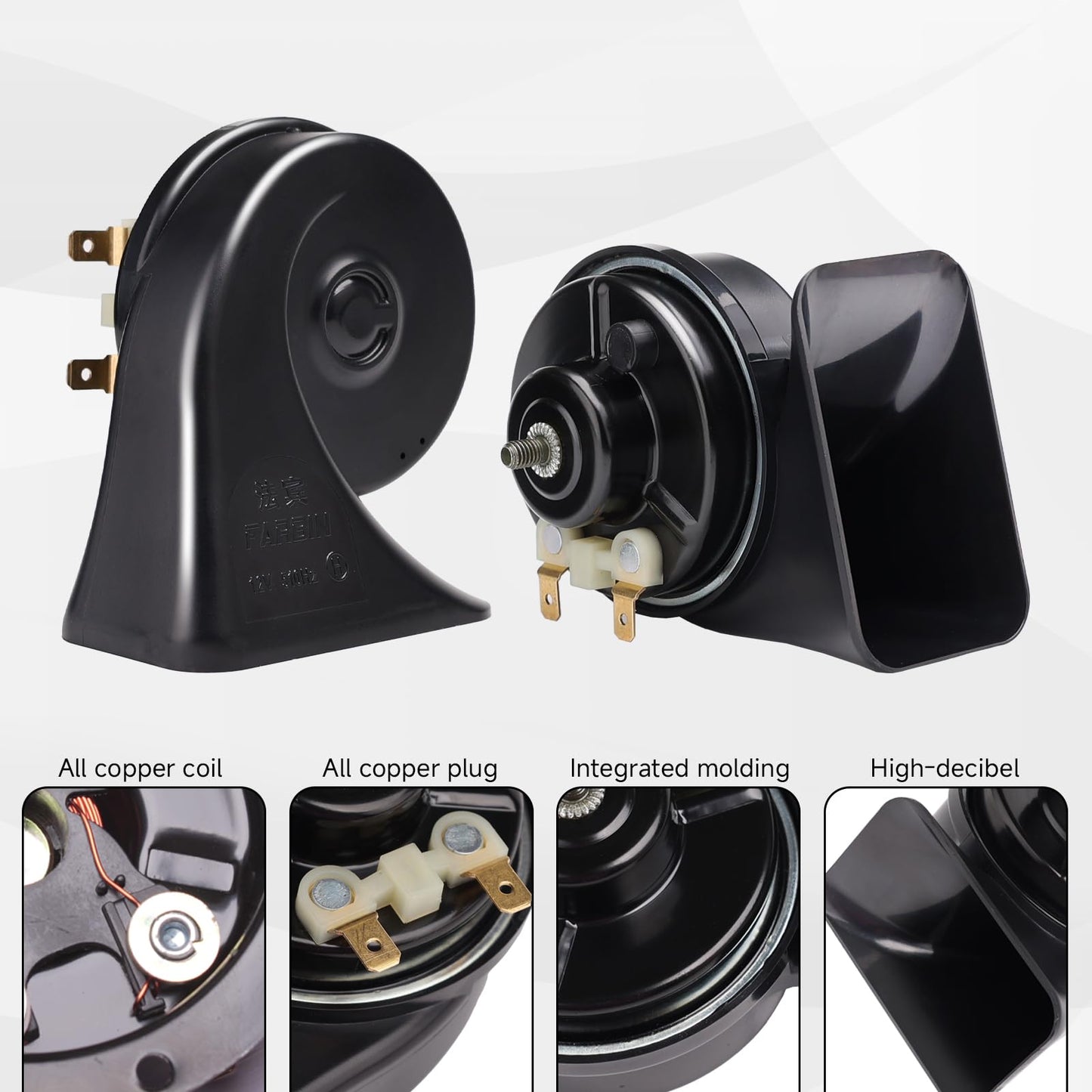 FARBIN Car Horn 12V Super Loud Train Horn Replacement Kit Waterproof Universal for Car Motorcycle Truck Boat