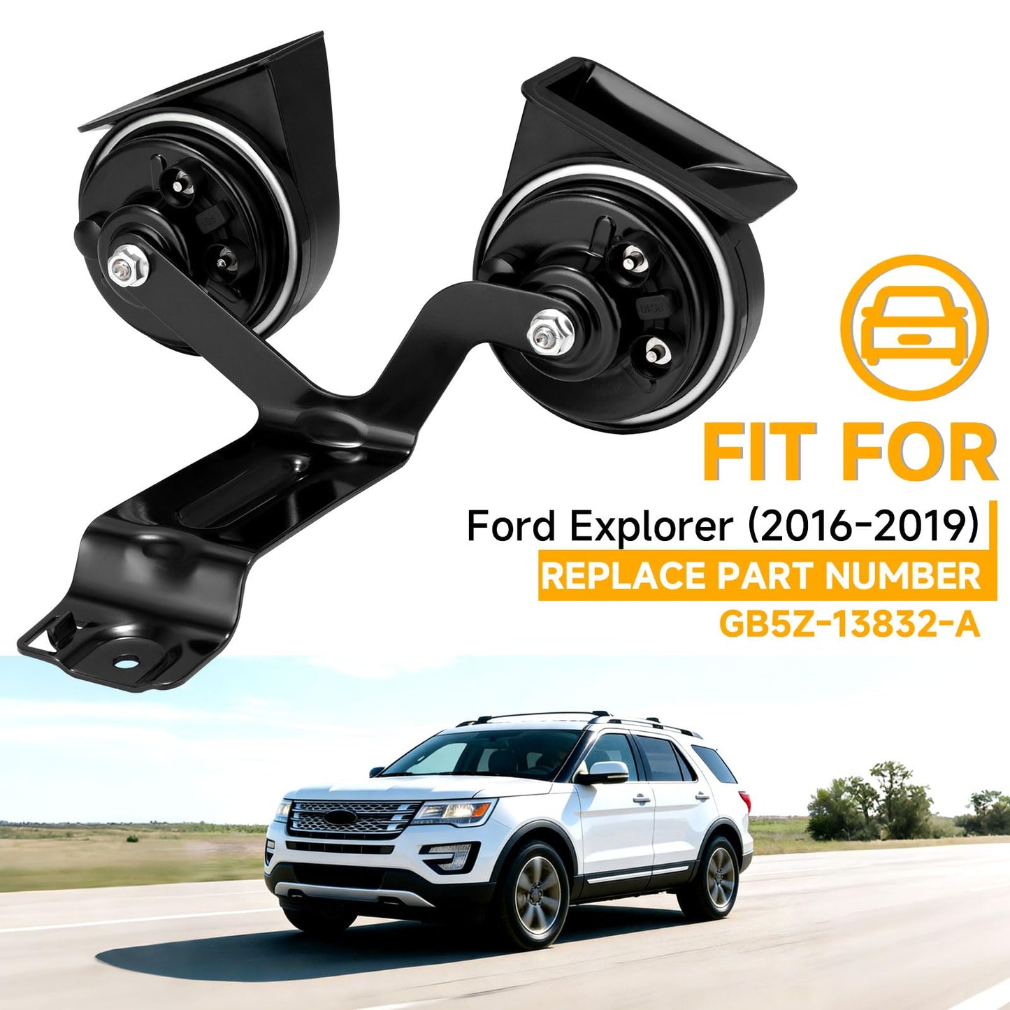 FARBIN Car Horn for Ford Explorer 2016 2017 2018 2019, Horn Assembly with Bracket GB5Z-13832-A (for Ford Explorer 2016-2019)